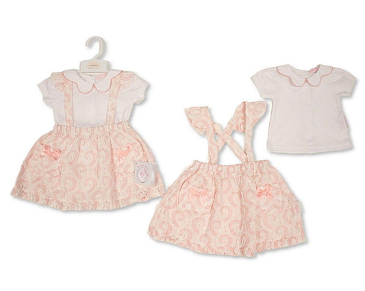 Baby Girls Jacquard 2 pcs Skirt Set with Bows (NB-9m) (PK6) - BIS-2120-6409