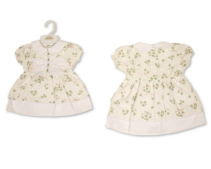 Baby Girls Dress with Floral Print, Lace and Bow (NB-9m) (PK6) - BIS-2120-6417