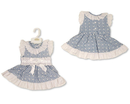 Baby Girls Dress with Lace and Large Bow (NB-9m) (PK6) - BIS-2120-6421