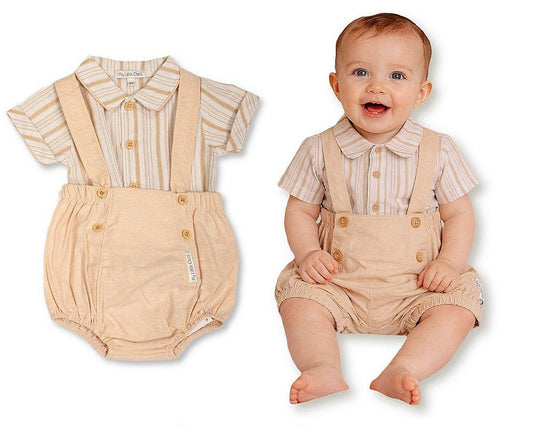Baby Boys 2 pcs Romper Set with Suspenders (NB-9m) (PK6) BIS-2120-6424