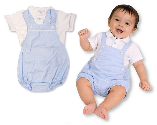 Baby Boys 2 pcs Dungaree Romper Set (NB-9m) (PK6) BIS-2120-6427