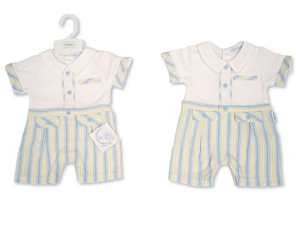 Baby Boys Striped Romper (NB-9m) (PK6) BIS-2120-6430
