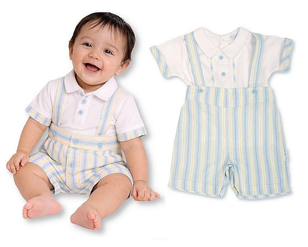Baby Boys 2 pcs Striped Shorts Set with Suspenders (NB-9m) (PK6) BIS-2120-6432