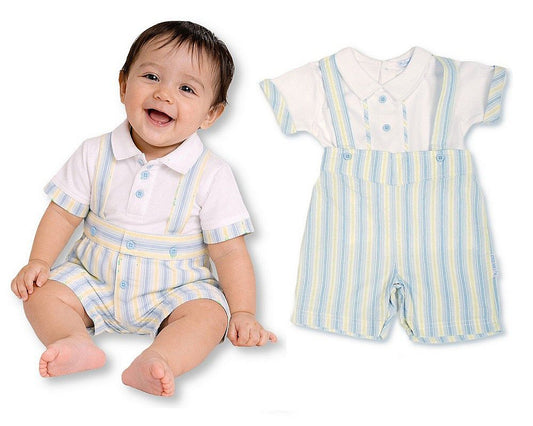 Baby Boys 2 pcs Striped Shorts Set with Suspenders (NB-9m) (PK6) BIS-2120-6432