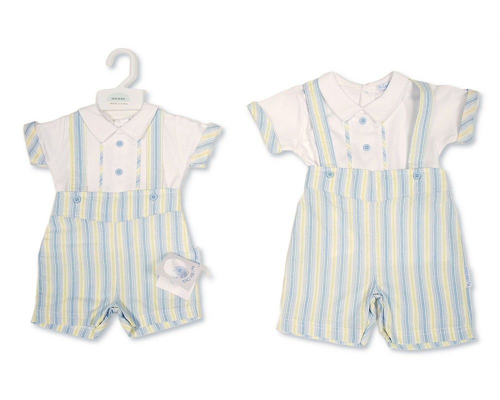 Baby Boys 2 pcs Striped Shorts Set with Suspenders (NB-9m) (PK6) BIS-2120-6432