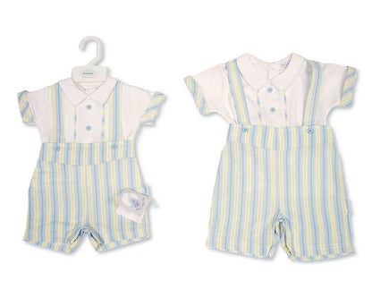 Baby Boys 2 pcs Striped Shorts Set with Suspenders (NB-9m) (PK6) BIS-2120-6432