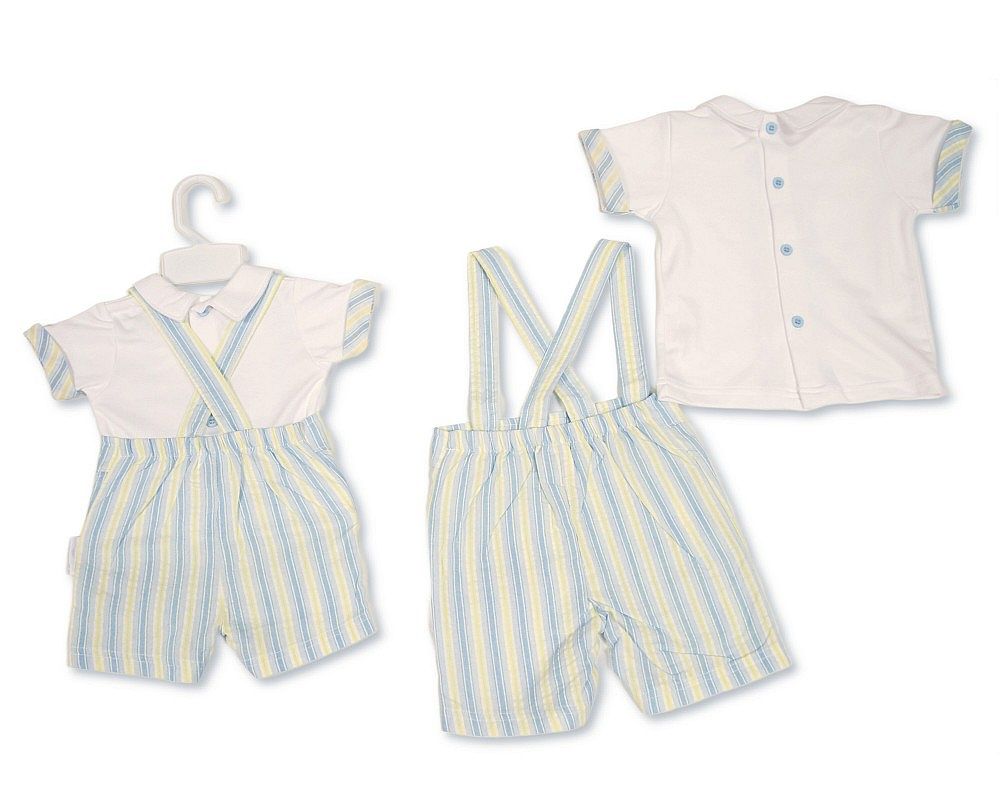 Baby Boys 2 pcs Striped Shorts Set with Suspenders (NB-9m) (PK6) BIS-2120-6432