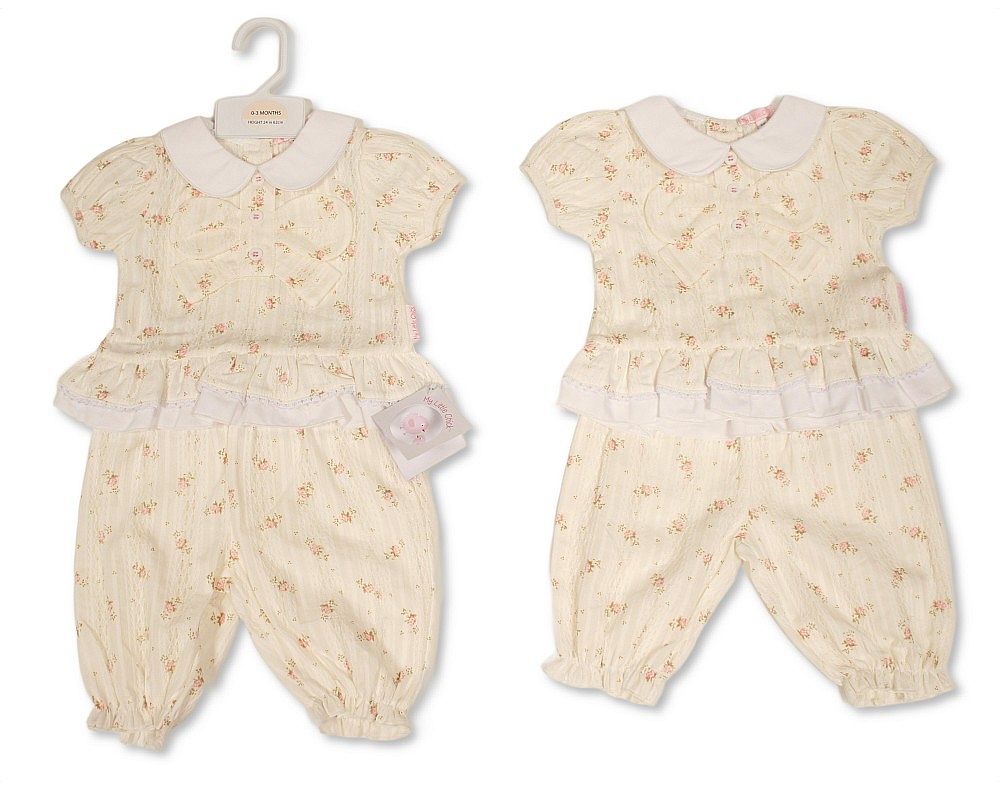 Baby Girls Floral 2 Pieces Set with Bow (NB-9m) (PK6) BIS-2120-6437