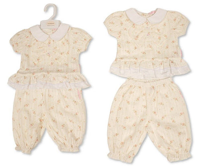 Baby Girls Floral 2 Pieces Set with Bow (NB-9m) (PK6) BIS-2120-6437