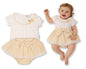 Baby Girls Gingham Skirt Set with Lace and Bow (NB-9m) (PK6) BIS-2120-6439