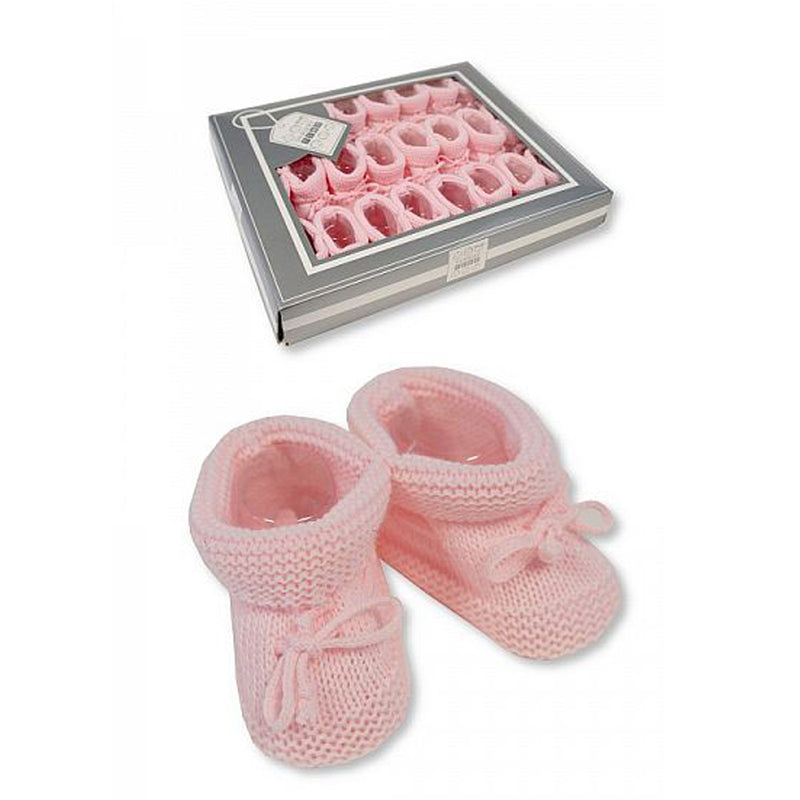 Knitted Tie-Up Baby Booties (0-3 Months) Bss-116-359