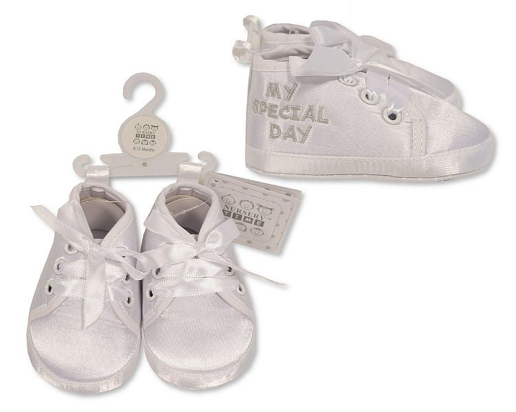 Baby Boys Christening Shoes - My Special Day - Grey Embroidery (6-18 Months) (PK6)  Bss-116-819g