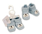 Knitted Baby Booties with Dog Face Embroidery and Ears (0-3m) (PK6) BSS-116-838