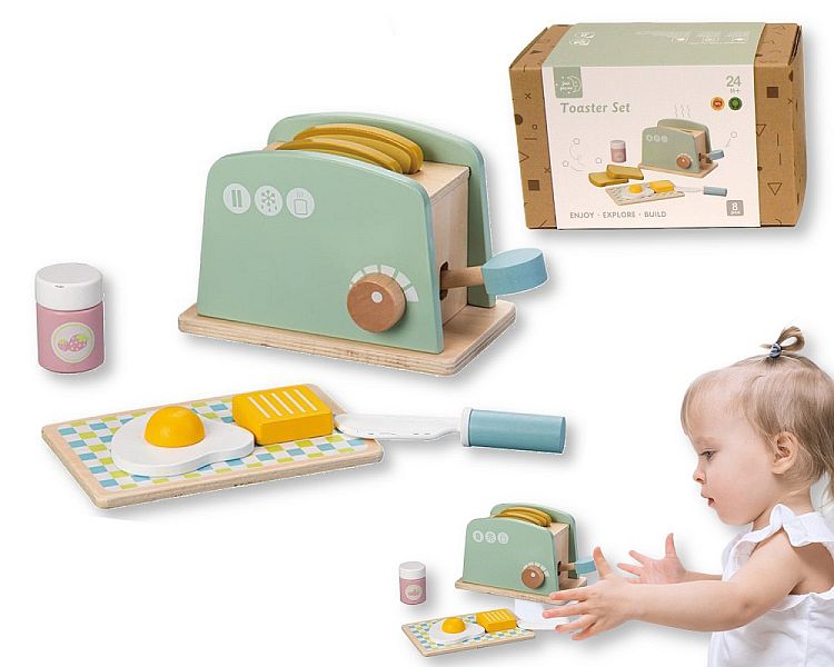 Wooden Educational Toaster Set Toy (PK6) Bt-24-0012