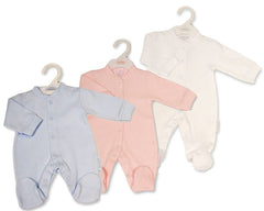 Baby Sleepsuit Plain - Sizes Tiny Baby & Newborn (TinyBaby & NB) (PK6) Bw-0503-0611-Hen