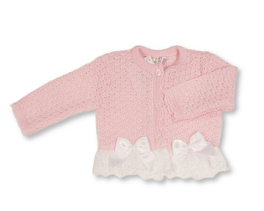 Knitted Baby Girls Cardigan with Bows - (PK6) (9-24m) BW-10-1008_24