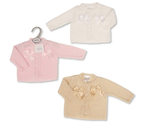 Knitted Baby Girls Cardigan with Bows - (PK6) (9-24m) BW-10-1010_24