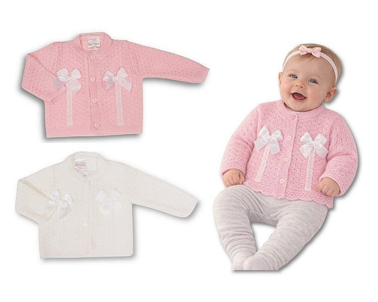Knitted Baby Girls Cardigan with Bows - (PK6) (9-24m) BW-10-1012_24