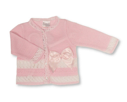 Knitted Baby Girls Cardigan with Bow - (PK6) (9-24m) BW-10-1014_24