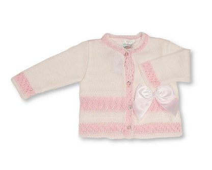 Knitted Baby Girls Cardigan with Bow - (PK6) (9-24m) BW-10-1014_24