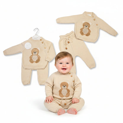 Knitted Baby 2 pcs Set - Teddy (NB-6m) (PK6) BW-10-1232