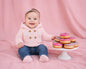 Knitted Baby Girls Pram Coat with Hood (NB-9m) (PK6) - BW-10-1248p