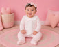 Knitted Baby Girls All-In-One with Lace Front and Collar (NB-9m) (PK6) - BW-10-1260