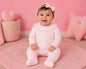 Knitted Baby Girls 2 pcs Set with Lace Front and Collar (NB-9m) (PK6) - BW-10-1261