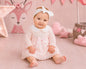 Knitted Baby Girls Dress with Lace Collar and Bow (NB-9m) (PK6) - BW-10-1268