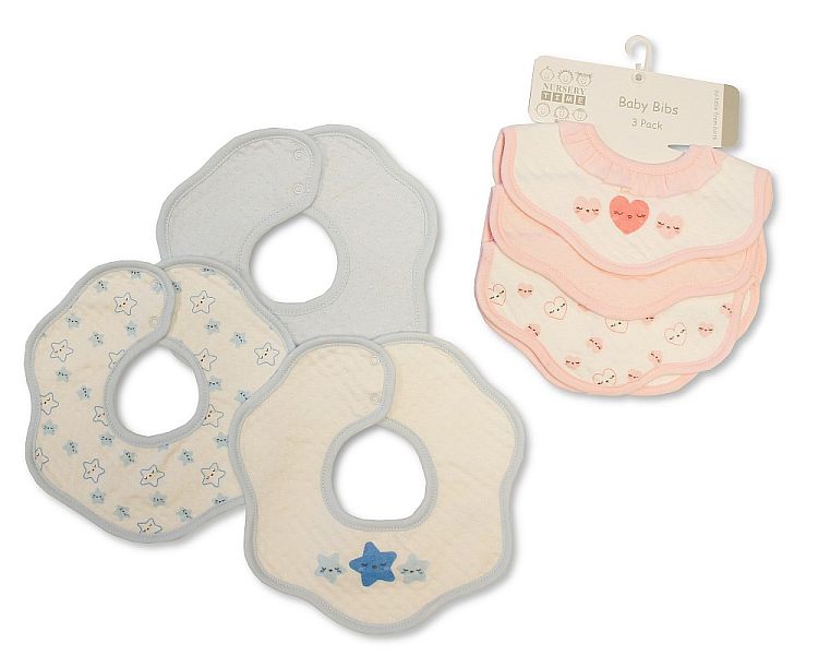 Baby Bibs 3 Pack - Heart/ Star (PK6) BW-104-830