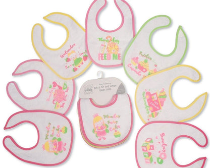 Baby Days of the Week Bibs - Girls (19x15cm) (PK6) BW-104-833