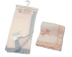 Baby Hanger Shawl with Cotton Lace (100x75cm) (PK1) BW-110-428
