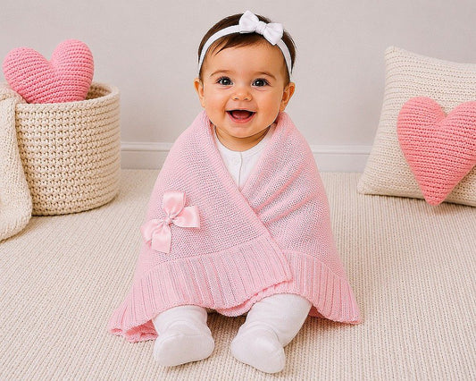 Baby Hanger Shawl with Bow (100x75cm) (PK1) BW-110-430