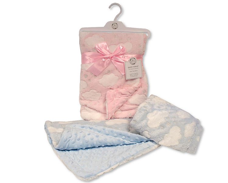 Baby Wrap Clouds/ Hearts with Velour Bubble Reverse (75X100cm) (PK1) BIS-112-1097