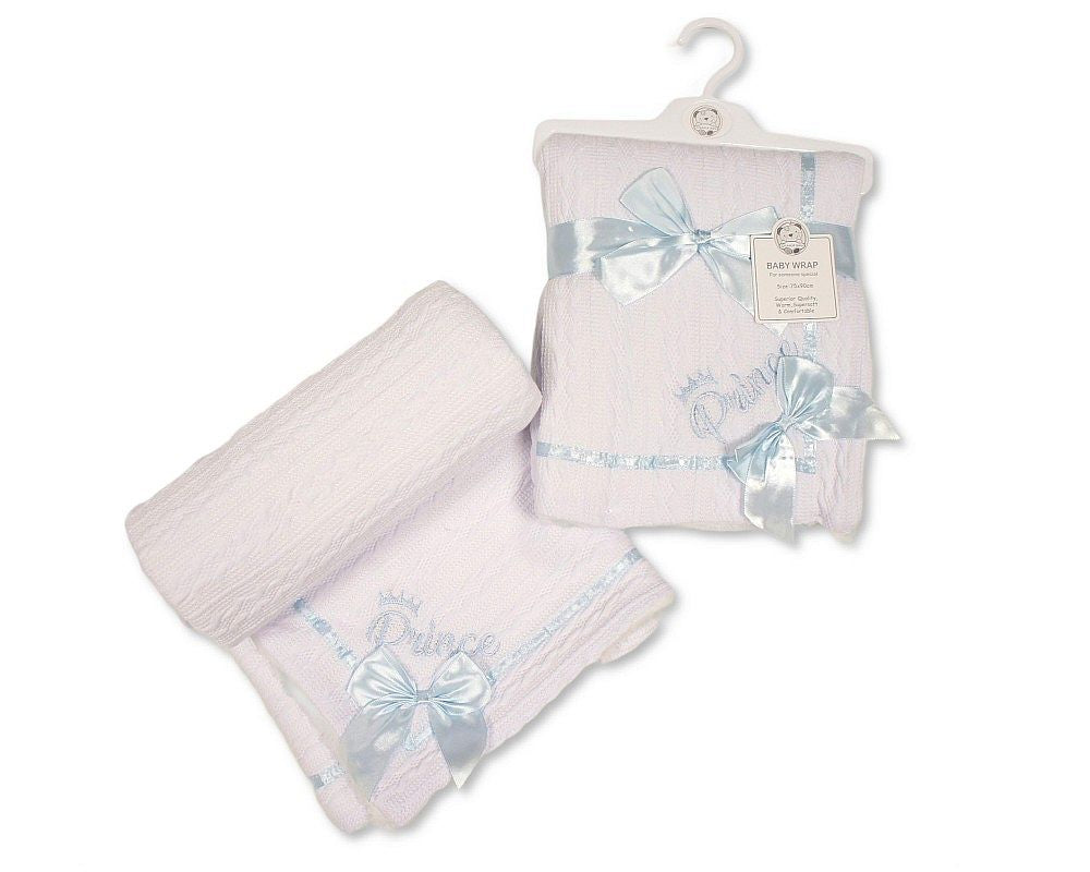 Baby Wrap with Bow and Lace - Prince (PK1) (75x90cm) BW-112-2034