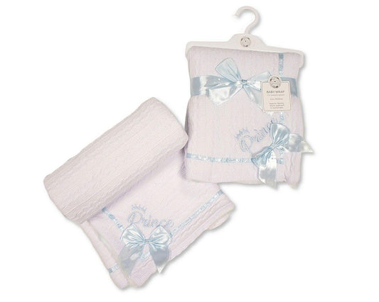 Baby Wrap with Bow and Lace - Prince (PK1) (75x90cm) BW-112-2034