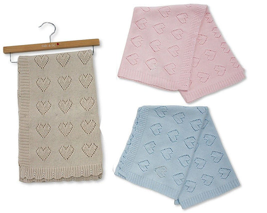 Baby Cotton Wrap on Hanger - Hearts (PK6) (75x96cm) BW-112-2036