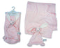 Baby Fleece Blanket and Bunny Comforter Set - Pink (75x100cm) (PK6) BW-112-2043p