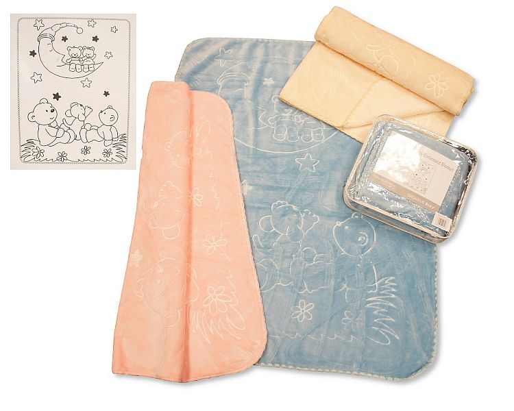 Embossed Baby Pram Blanket in Bag (80X90cm) (PK1) BW-112-712