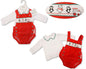 Baby Christmas Velour 2 pcs Romper Set with Smocking - Polar Bear and Penguin (NB-6m) (PK6) BW-13-422
