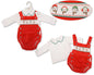 Baby Christmas Velour 2 pcs Romper Set with Smocking - Snowman (NB-6m) (PK6) BW-13-423