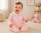 Baby Girls Velour All in One with Smocking - Bow (NB-6m) (PK6) - BW-13-435