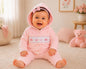 Baby Girls Velour 3 pcs Set with Smocking - Princess (NB-6m) (PK6) - BW-13-436