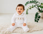 Baby Velour All in One with Smocking - Teddy (NB-6m) (PK6) - BW-13-438