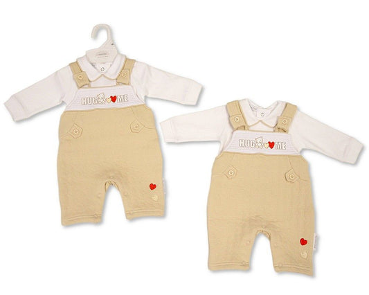 Baby 2 pcs Dungaree Set - Hug Me (NB-6m) (PK6) - BW-13-455