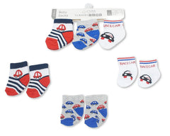 Baby Boys Socks 3-Pack - Race Car Bw 61-2244