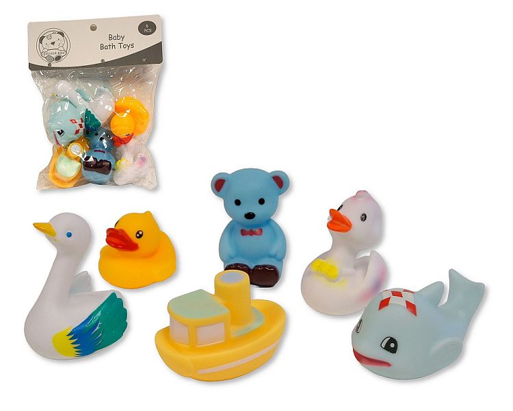 Squeaky Baby Bath Toys - Pack of 6 Different Toys (PK6) Gp-25-1266