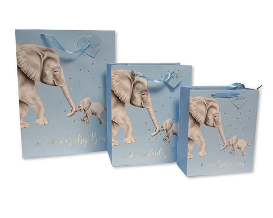 Gift Bag ' Beautiful Baby Boy' - Elephant Trunk (PK6) Gp-25-1287s