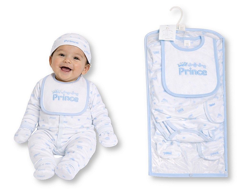 Baby Boys 5 Pieces Layette Gift Set - Prince (PK6) (NB-6m) GP-25-1335