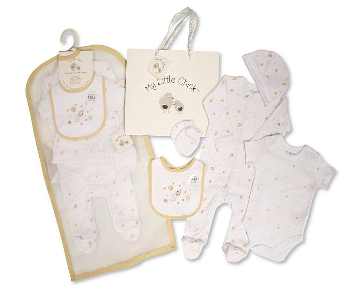 Baby 5 Pieces Gift Set with Paper Gift Bag - Hello Baby Gp-25-1355